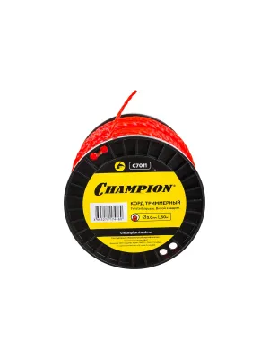 Корд триммерный CHAMPION Twisted Square 3.0 мм х 60 м (витой квадрат) + нож (C7011)
