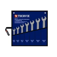 Набор ключей THORVIK гаечных рожковых в сумке, 6-27мм, 7 предметов, OEWS007