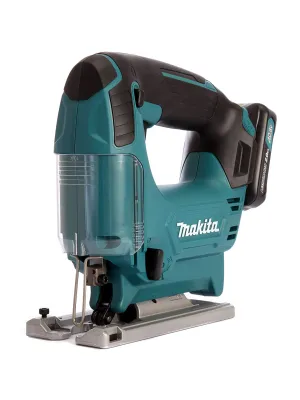 Аккумуляторный лобзик MAKITA JV101DWAE, 10.8 В, 2х2 Ач Li-ion (слайдер), 0-2900 об\м, ход 18 мм, рез 65 мм, 1.9 кг, чем, 3-маятн