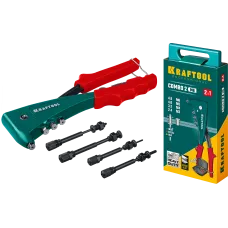 Заклепочник KRAFTOOL Combo2-M6, комбинированный для резьбовых М3-М6 и вытяжных заклепок 2.4-4.8мм, нержавеющая сталь, сталь, алюминий, кейс, (31180)