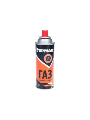 Баллон газовый ЕРМАК для портативных плит, универсальный, 220гр 520см3 (цанговый, всесезонный)