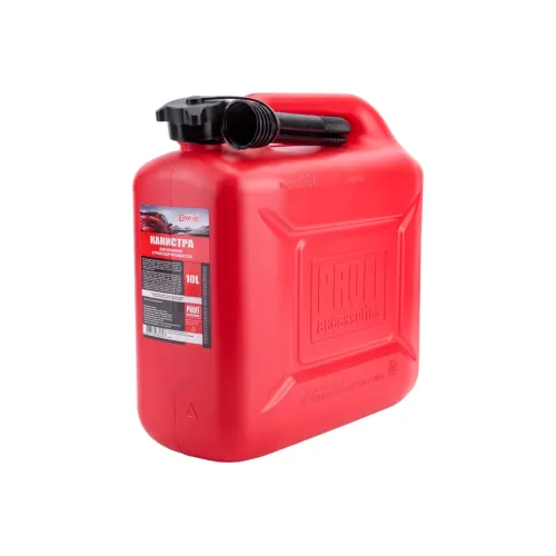 Канистра 3TON PROFI, 10л КРАСНАЯ для топл.в компл. с крышкой и лейкой