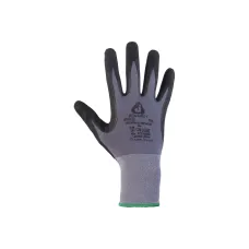 Перчатки JETA SAFETY JN031-L, защитные промышленные трикотажные из синтетической пряжи (полиэстер) с микронитриловым покрытием ладони, цвет серый