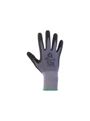 Перчатки JETA SAFETY JN031-L, защитные промышленные трикотажные из синтетической пряжи (полиэстер) с микронитриловым покрытием ладони, цвет серый