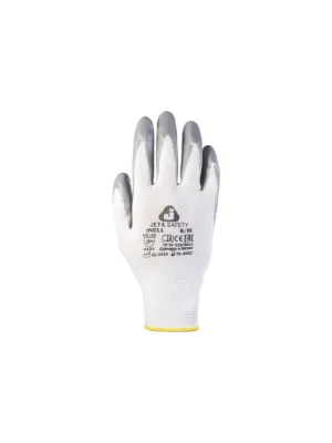 Перчатки JETA SAFETY JN011-XL, защитные промышленные трикотажные из синтетической пряжи (полиэстер) с нитриловым покрытием ладони, цвет серый