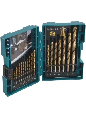 Набор сверл по металлу MAKITA HSS-TiN Economy, 19 шт. (D-67527)