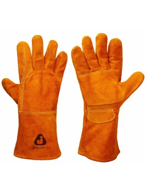 Краги сварщика JETA SAFETY JWK201-XL, из спилковой кожи без подкладки, с дополнительной накладкой на ладони, цвет желтый