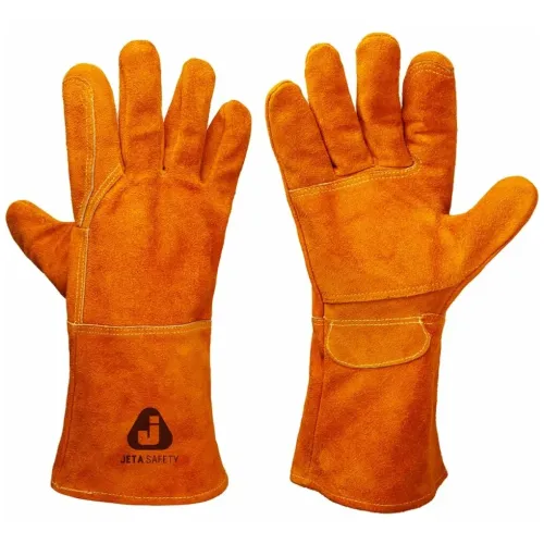 Краги сварщика JETA SAFETY JWK201-XL, из спилковой кожи без подкладки, с дополнительной накладкой на ладони, цвет желтый