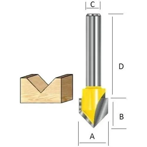 Фреза MAKITA V-образная 90° 15,9х12,7х12х38х2Т