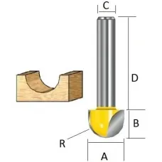 Фреза MAKITA паз. галтельная 12,7R 25,4х19х12х38х2Т