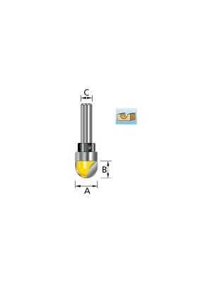 Фреза MAKITA паз. галтельная 6R 12х12х8х38х2Т, хвост. подшипник