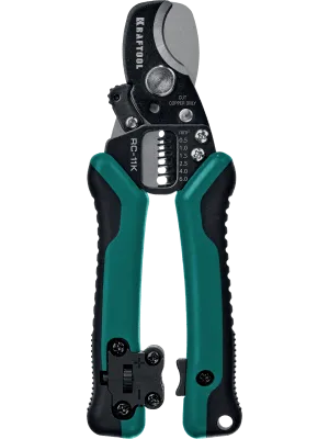 Кабелерез KRAFTOOL RC-11K, со съемником изоляции ″3в1″, рез до 11мм, снятие изол. 0.5-6,0мм², 168мм, (22696-3)