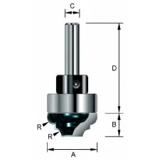 Фреза MAKITA паз. фасонная 3,18R 22х9,9х8х40х2Т, хвост. подшипник