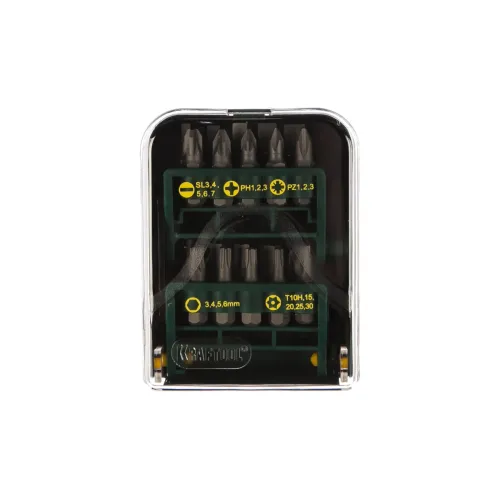 Набор бит KRAFTOOL BIT-box-20, 20 бит 25мм, SL3,5,7, PH1,2,3, PZ1,2,3, HEX3,4,5,6, TORX HOLE10,15,20,25 пл. бокс, (26135-H21)