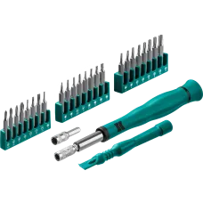 Отвертка для точных работ KRAFTOOL Precision-28, 28 предметов, спецально для мобильных устройств, (25677)