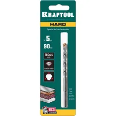 Сверло по твёрдым материалам KRAFTOOL «HARD», 5х90мм, с твердосплавной пластиной, (29177-090-5)
