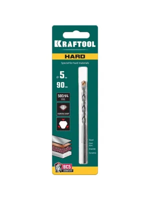 Сверло по твёрдым материалам KRAFTOOL «HARD», 5х90мм, с твердосплавной пластиной, (29177-090-5)