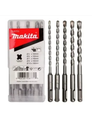 Набор буров MAKITA SDS-PLUS 5 шт. (5, 6, 7, 8, 10х160)