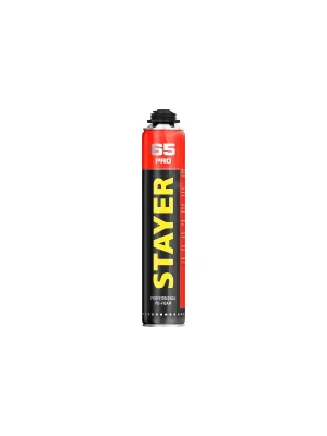 Пена монтажная STAYER PRO 65 800мл пистолетная, всесезонная, с увеличенным выходом, (41137)