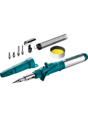 Паяльник газовый KRAFTOOL SolderPro 120K, 3в1: паяльник 450C°, газовая горелка 1300C°, фен 600C°, 30-120Вт, 75мин, 7 насадок, (55503-H10)