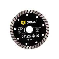 Диск алмазный GRAFF Турбо 125х10х2.5х22.23мм по бетону и камню