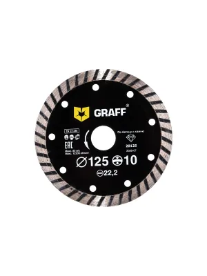 Диск алмазный GRAFF Турбо 125х10х2.5х22.23мм по бетону и камню