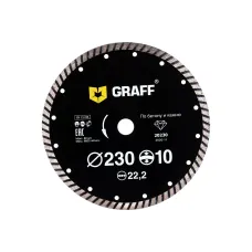 Диск алмазный GRAFF 230х10х2.8х22.23мм по бетону и камню турбо