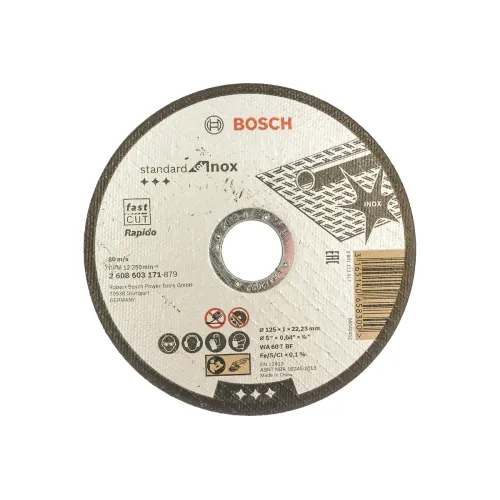 Диск отрезной BOSCH 125_22_1.0мм Standard по нержавеющей стали (2608603171)