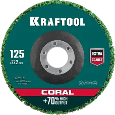 Круг шлифовальный KRAFTOOL «CORAL», 125x22.2мм, абразивный синтетический, (36599-125)
