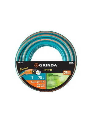 Шланг поливочный GRINDA PROLine EXPERT 5 1″ 25 м 25 атм пятислойный плетёное армирование, (429007-1-25)