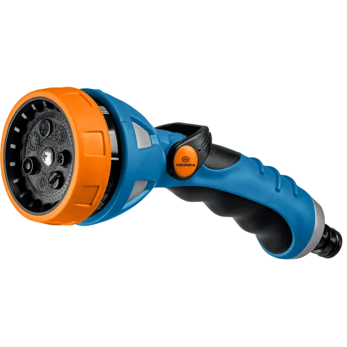 Пистолет для полива GRINDA XM-7 «PRO Line», 7 режимов, металлический корпус с TPR-покрытием, плавная регулировка распыления, (429150)
