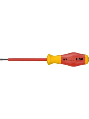 Отвертка FELO диэлектрическая шлицевая SL4,0x0,8x100 91304090