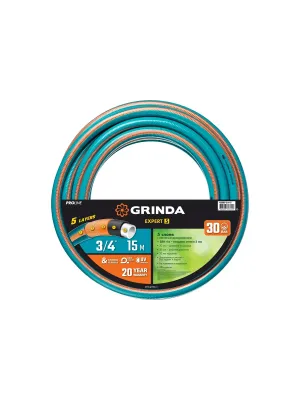 Шланг поливочный GRINDA PROLine EXPERT 5 3/4″, 15 м, 30 атм, пятислойный, плетёное армирование (429007-3/4-15)