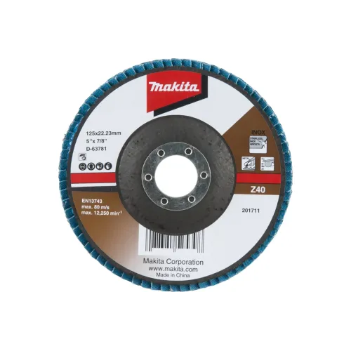 Диск лепестковый торцевой MAKITA 125x22,23 мм, Z40, стекловолокно (D-63781)