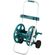 Катушка для шланга RACO 60м х 1/2″, усиленные колеса, стальные опоры и рукоятка, пластиковый корпус, доп. полочка (4260-55/584)