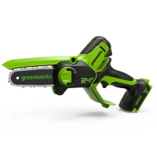 Аккумуляторная пила цепная GREENWORKS G24MCS10, мини 10см, 1х2Ач, ЗУ)