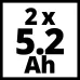 Аккумулятор EINHELL PXC-Twinpack, 2x18В 5.2Aч Li-ion