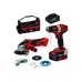 Набор инструмента EINHELL PXC TE-TK 18/2 Li Kit (CD+AG), 18В 1х4Ач Li-ion (Акк. дрель TE-CD 18/40 Li + Акк. УШМ TC-AG 18/115 Li)