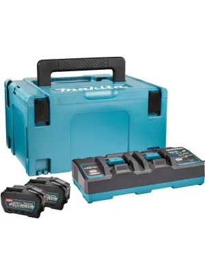 Набор MAKITA аккумулятор и з/у 40В, XGT, BL4050F, 2x5.0 Ач, DC40RB, кейс MAKPAC тип 3 (191U18-9)