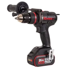 Аккумуляторный шуруповерт ударный KRESS KUC35, 20В, 2х4Ач Li-ion, 150Нм, 550/2000об/мин, 10450/38000уд/мин, БЗП13мм, 1.5кг, бесщеточный