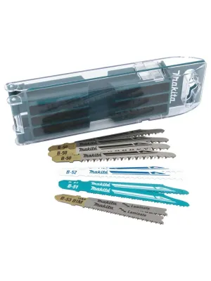 Набор пилок MAKITA для лобзика 10 шт. (Дерево Fast finish x4, Fast x4, металл х2, универсал x2, ламинат x2) (B-44426)