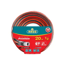 Шланг поливочный RACO PREMIUM 1/2″, 20м 40атм пятислойный, усиленный двумя слоями армирования (40300-1/2-20)