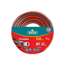 Шланг поливочный RACO PREMIUM 3/4″, 50м 35атм пятислойный, усиленный двумя слоями армирования (40300-3/4-50)