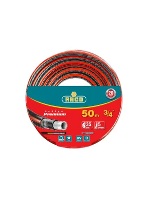 Шланг поливочный RACO PREMIUM 3/4″, 50м 35атм пятислойный, усиленный двумя слоями армирования (40300-3/4-50)