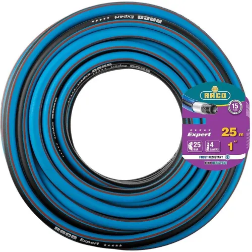 Шланг поливочный RACO EXPERT 1″, 25м 25атм четырёхслойный, армированный (40302-1-25)