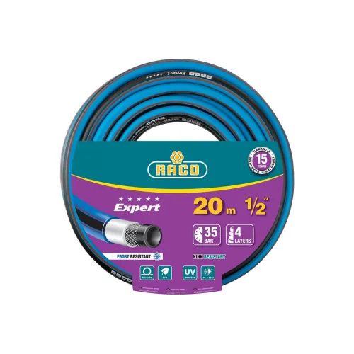 Шланг поливочный RACO EXPERT 1/2″, 20м 35атм четырёхслойный, армированный (40302-1/2-20)
