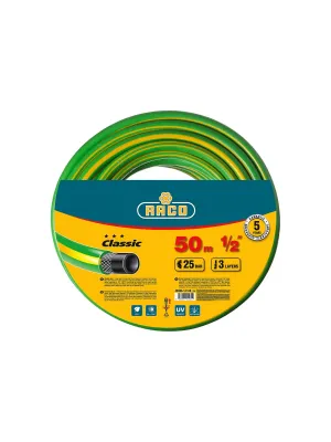 Шланг поливочный RACO CLASSIC 1/2″, 50м 25атм трёхслойный, армированный (40306-1/2-50)