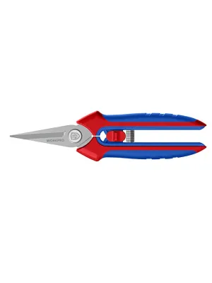 Ножницы WORKPRO 160мм цветочные, с узкими лезвиями специально для обрезки цветов и виноградной лозы до 12мм • Острые лезвия из нержавеющей стали • Про