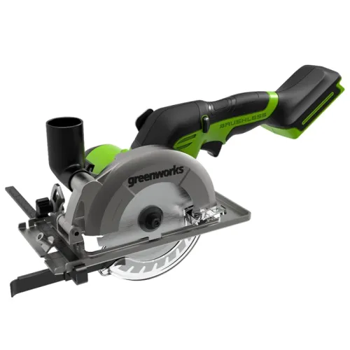 Акк. мини-пила дисковая GREENWORKS G24MCS, 24V, бесщеточная, 6500 об/мин, диск 120/9.5 мм, пропил 39 мм, без АКБ и ЗУ (1501207)