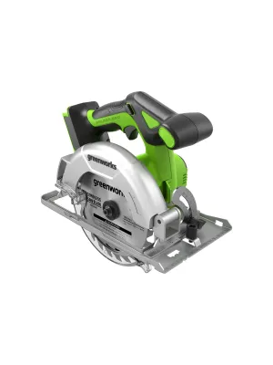 Акк. пила дисковая GREENWORKS GD24CS165, 24В, бесщеточная, 4800 об/мин, диск 165/20 мм, пропил 57 мм, без АКБ и ЗУ (1501607)